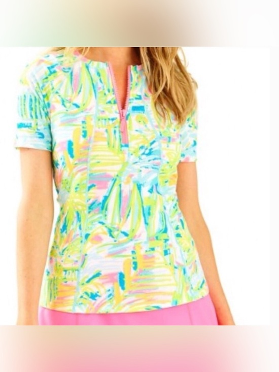 Lilly Pulitzer Tops - Lilly Pulitzer Luxletic Kalani Rashguard S sea salt and sun print UPF 50+